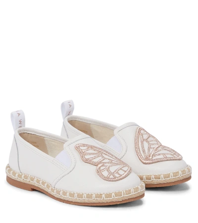 Sophia Webster Mini Kids' Butterfly Embroidered Espadrilles In White