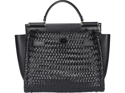 Dolce & Gabbana Soft Sicily Tote Bag In Black