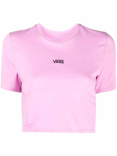 Vans Embroidered-logo T-shirt In Pink