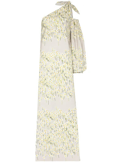 Bernadette Lucette Daisy-print Cotton-blend Poplin Maxi Dress In Grau
