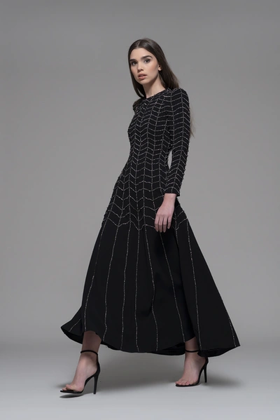 Isabel Sanchis Escolca Long Sleeve Sequin Gown