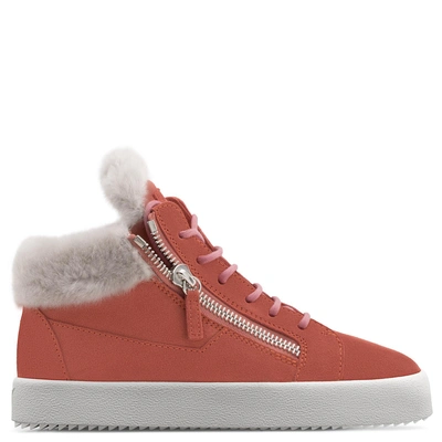 Giuseppe Zanotti - Pink Suede Mid-top Sneaker With Ram Inserts Kriss