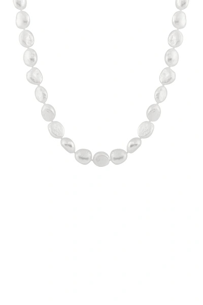 Splendid Pearls Baroque Grey 12-13mm Freshwater Pearl Necklace In Gray