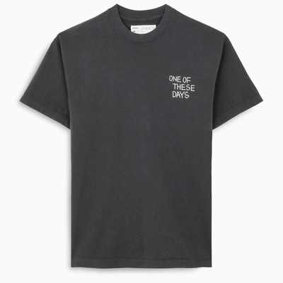 One Of These Days Black T-shirt With Contrasting Logo Lettering