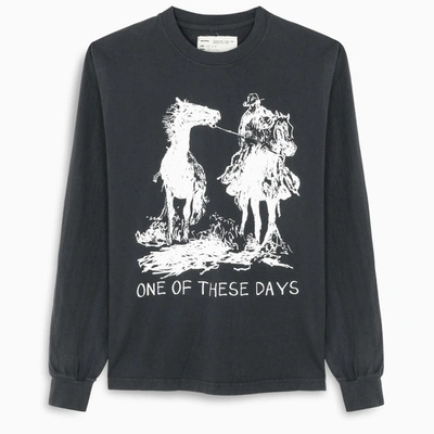One Of These Days Black Printed Long Sleeves T-shirt