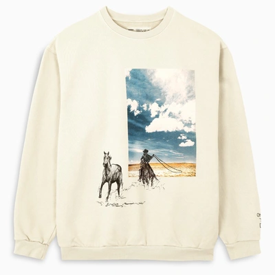 One Of These Days White Sweatshirt With Print