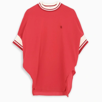 Sacai Red/white Asymmetric T-shirt