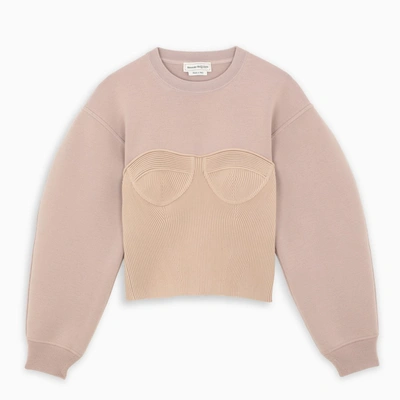Alexander Mcqueen Pink Ottoman Corset Sweater ModeSens