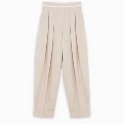 Stella Mccartney Beige Wide-leg Trousers In White