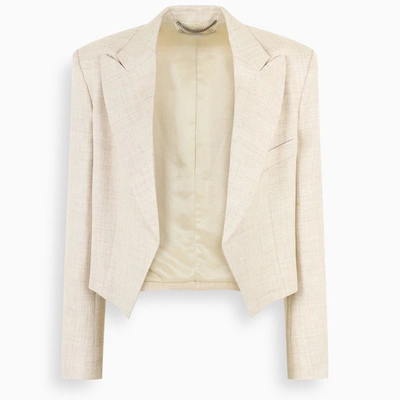 Stella Mccartney Beige Cropped Single-breasted Blazer In White