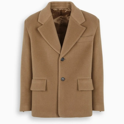 Prada Camel Wool Jacket In Beige