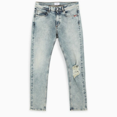 Amish Slim Ripped Jeans In Light Blue