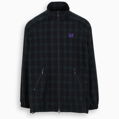 Needles Navy/green Checked Field Jacket In Blue