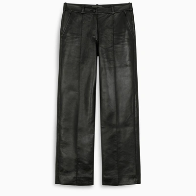 Materiel Black Leather-effect Trousers