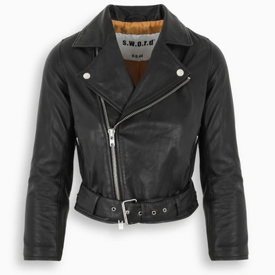 Swd By S.w.o.r.d. Black Cropped Leather Jacket