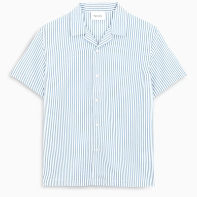 Harmony Paris Blue Striped Cotton Shirt