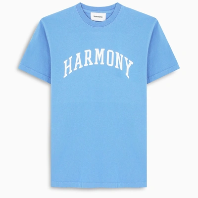 Harmony Paris Light Blue Logo-print T-shirt