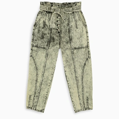 Ulla Johnson Brier Cropped Belted High-rise Tapered Jeans In Grey