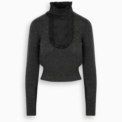 Prada Contrasting Bib Sweater In Grey