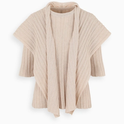 Le 17 Septembre Beige Pleated Top