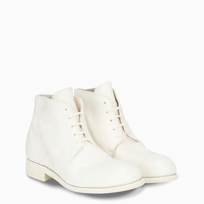 Guidi White Leather High-top Lace-up Shoes