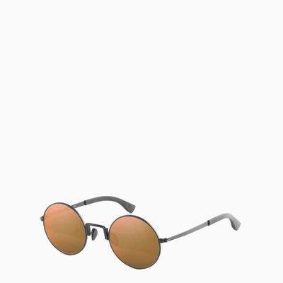 Movitra Dark Grey/gold Rose Tytus Cerchio Sunglasses In Metal