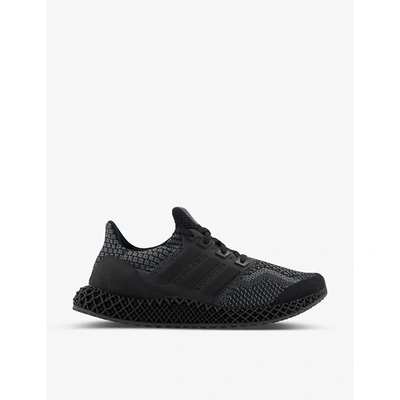 Adidas Originals Ultra 4d Logo-embossed Woven Low-top Trainers In Core Black