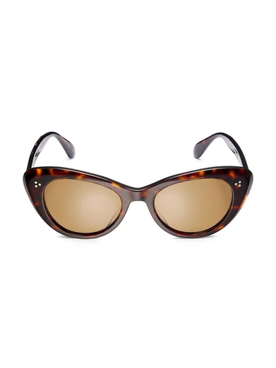Oliver Peoples Women's Rishell 51mm Cat Eye Sunglasses In Brown/tortoise