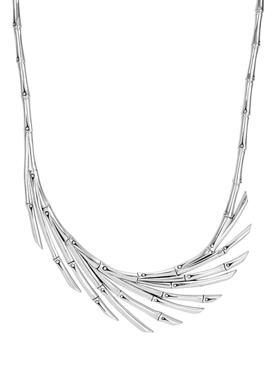 John Hardy Sterling Silver Bamboo Look Statement Necklace, 16-18