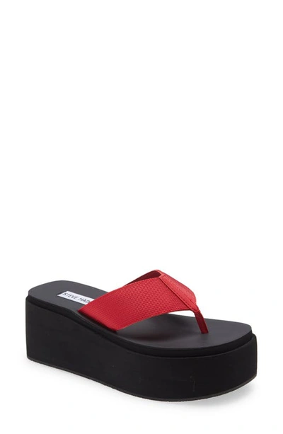 Steve Madden Women's Better Platform Wedge Flip-flop Sandals In Red