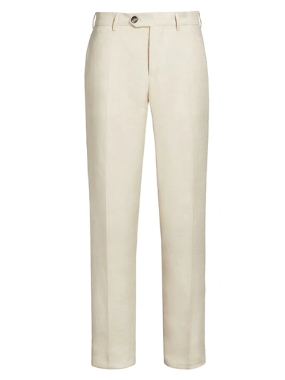 Brunello Cucinelli Linen-cotton Trousers In Off White
