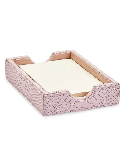 Graphic Image The Hayden Desk Python-embossed Leather Memo Tray In Pink