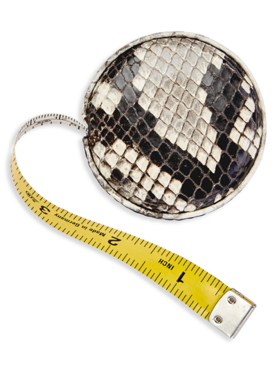 Graphic Image The Hayden Desk Python-print Leather Tape Measure In White