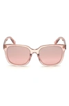 Moncler 55mm Mirrored Square Sunglasses In Shiny Pink / Gradient Violet