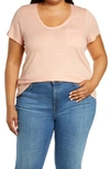 Caslonr Caslon Rounded V-neck Tee In Coral Tide