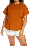 Madewell Sorrel Whisper Ringer T-shirt In Saddle Brown