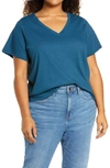 Madewell Whisper Cotton V-neck T-shirt In Blue Hematite