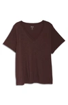 Madewell Whisper Cotton V-neck T-shirt In Muted Plum