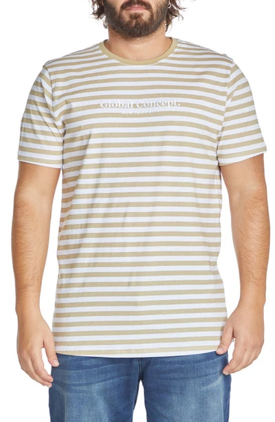 Johnny Bigg Global Stripe Longline T-shirt In Mus