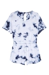 Nordstrom Kids' Jersey Romper In Navy Denim Tie Dye