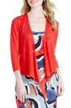 Nic + Zoe 4-way Convertible Three Quarter Sleeve Cardigan In Poppy