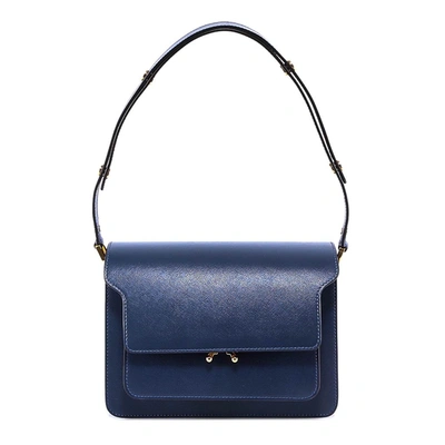 Marni Saffiano Shoulder Bag - Atterley In Blue