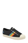 Gola Coaster Rainbow Striped Sneaker In Black/ Multi