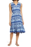 Beachlunchlounge Lou Lou Belted Sleeveless Shift Dress In Blue