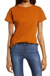 Madewell Whisper Cotton Crewneck T-shirt In Saddle Brown