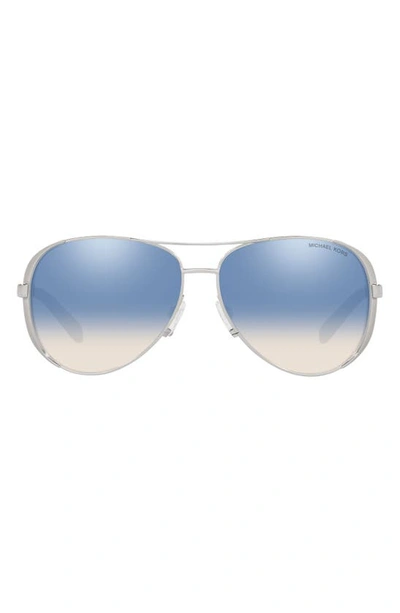 Michael Kors Collection 59mm Aviator Sunglasses In Silver