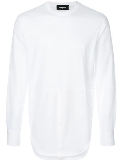 Dsquared2 White Stretch Shirt In Cotton