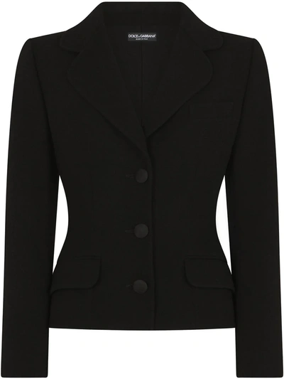 Dolce & Gabbana Dolce Wool Crêpe Jacket In Schwarz