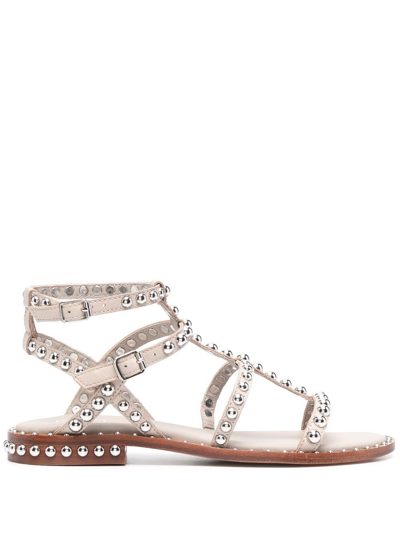 Ash Precious Studded Sandals In White