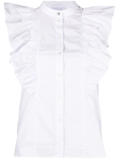Patrizia Pepe Ruffle-trimmed Shirt In White